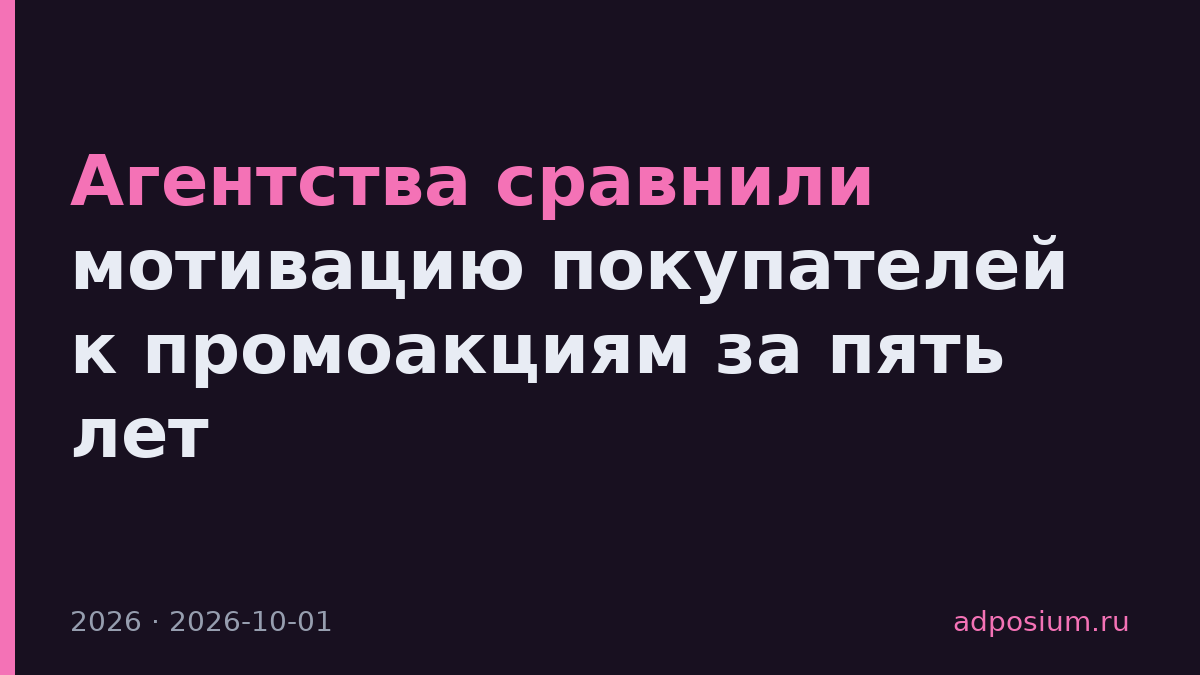 Агентства сравнили мотивацию покупателей к промоакциям за пять лет