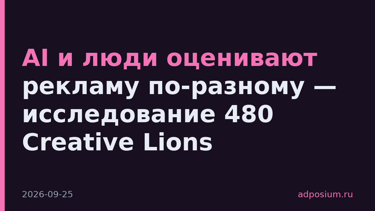 AI и люди оценивают рекламу по-разному — исследование 480 Creative Lions