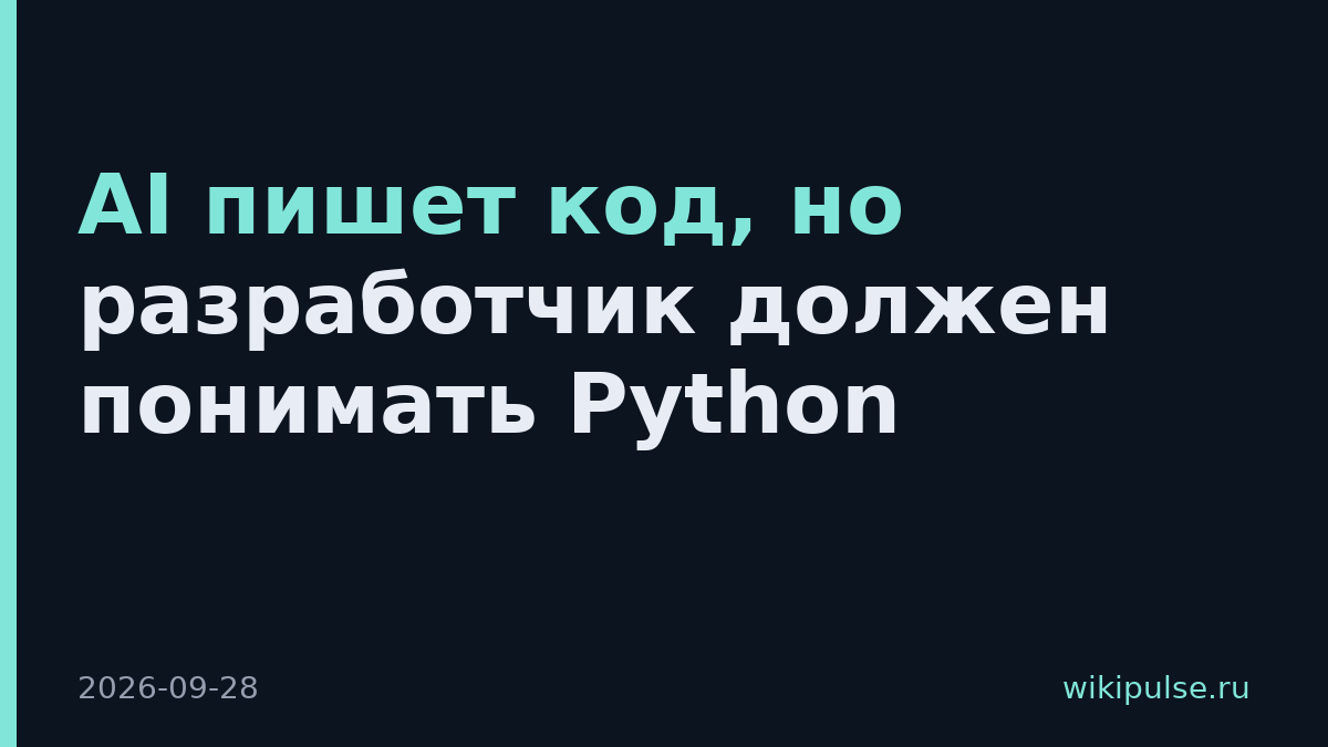 AI пишет код, но разработчик должен понимать Python