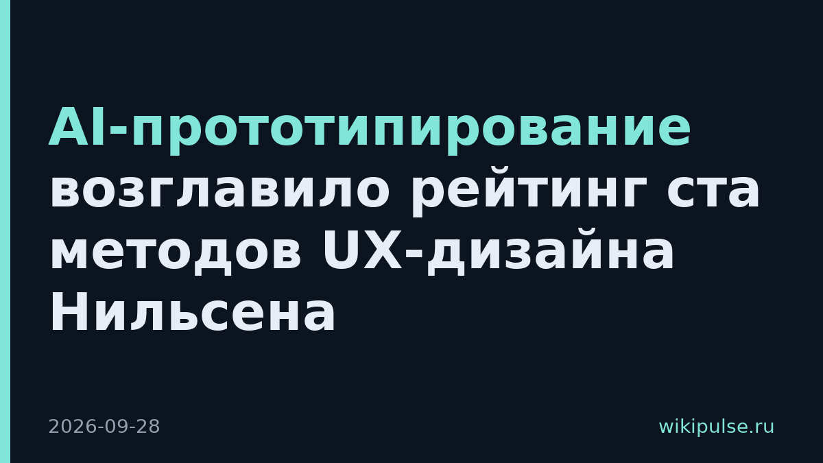 AI-прототипирование возглавило рейтинг ста методов UX-дизайна Нильсена