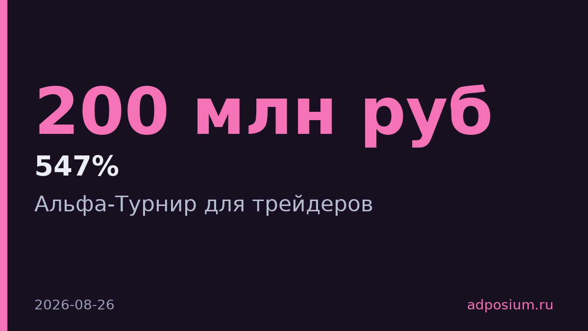 Альфа-Инвестиции запустили турнир с призовым фондом 200 млн рублей