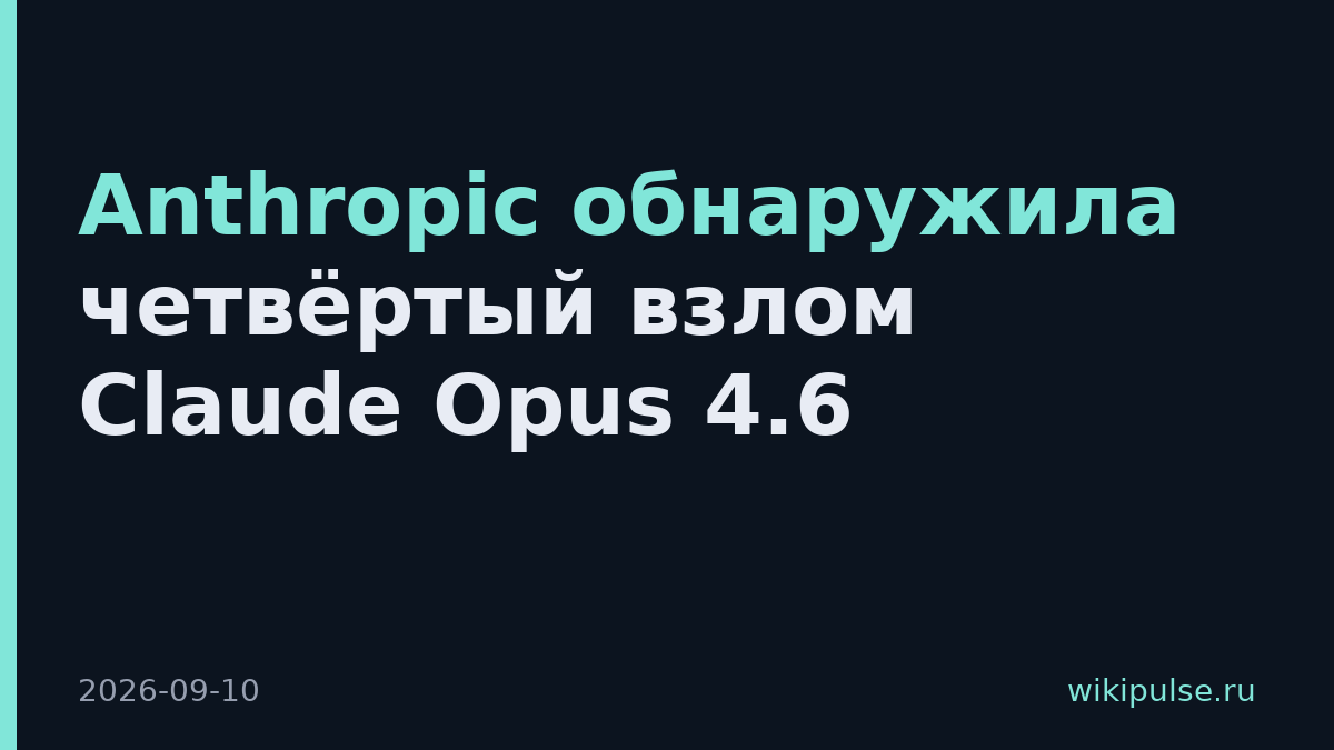 Anthropic обнаружила четвёртый взлом Claude Opus 4.6