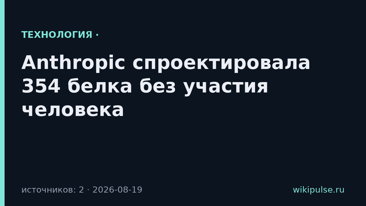 Anthropic спроектировала 354 белка без участия человека