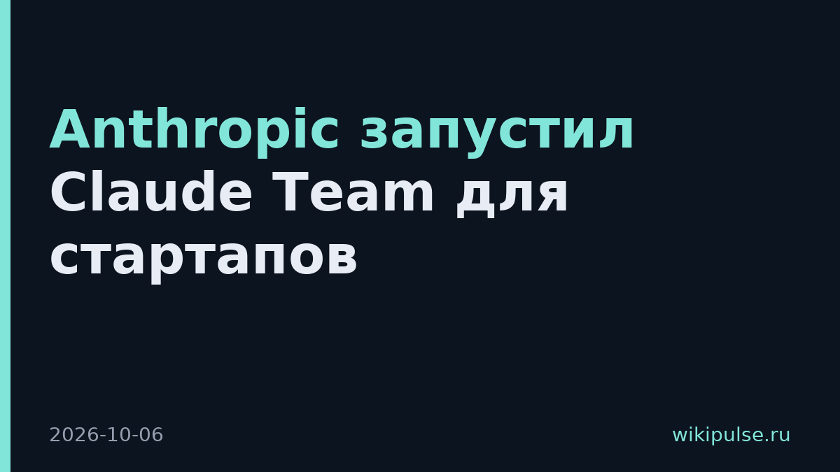 Anthropic запустил Claude Team для стартапов