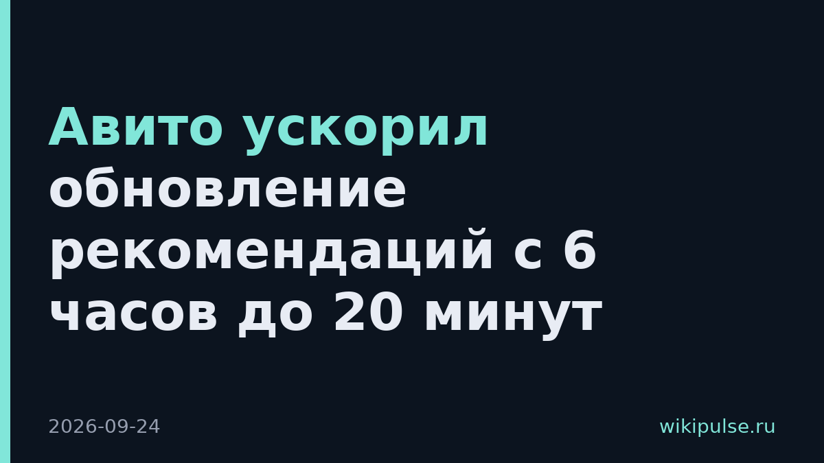 Авито ускорил обновление рекомендаций с 6 часов до 20 минут