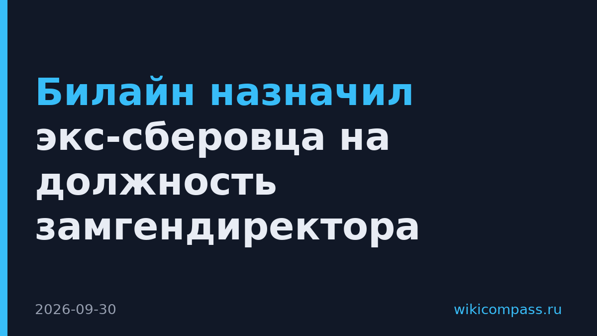 Билайн назначил экс-сберовца на должность замгендиректора