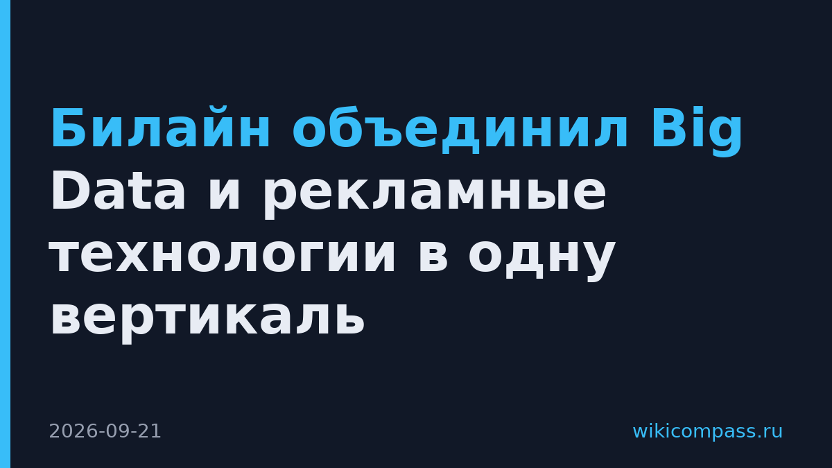 Билайн объединил Big Data и рекламные технологии в одну вертикаль