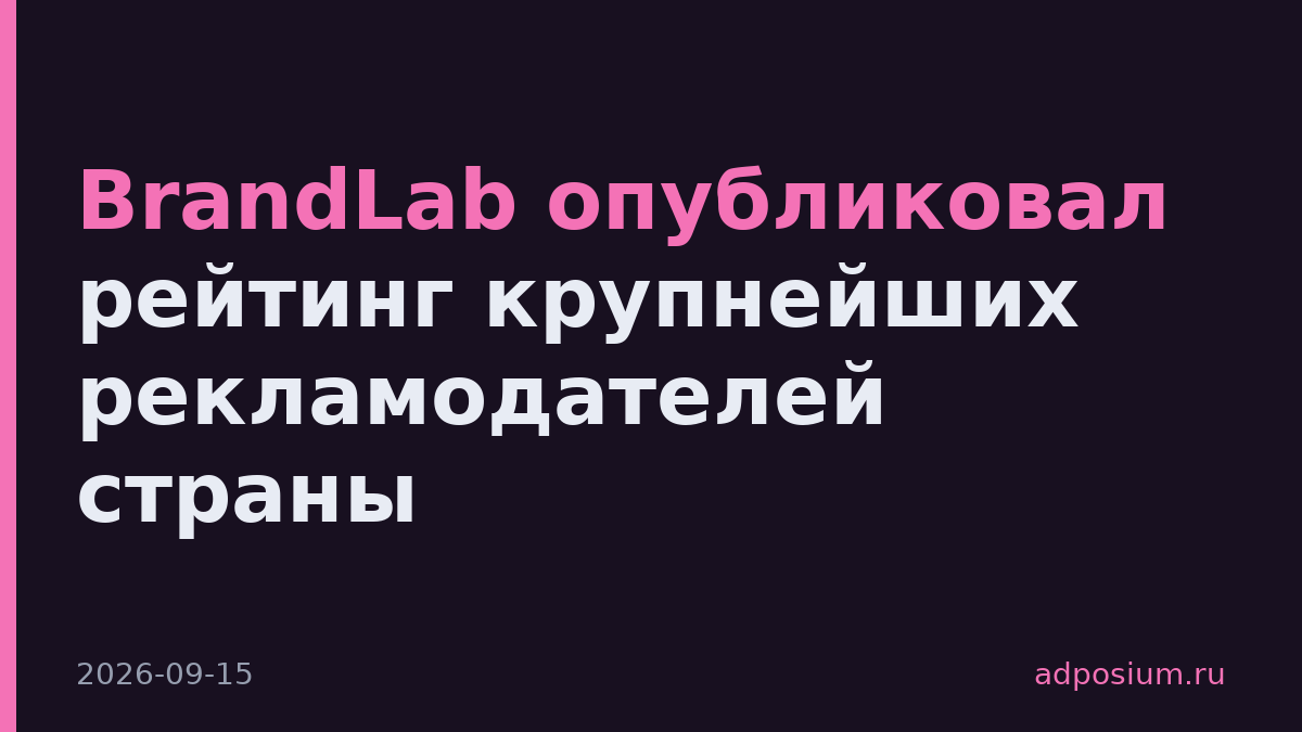 BrandLab опубликовал рейтинг крупнейших рекламодателей страны