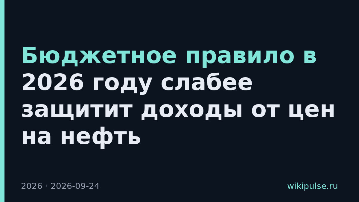 Бюджетное правило в 2026 году слабее защитит доходы от цен на нефть