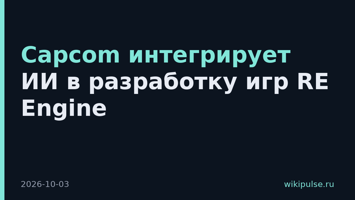 Capcom интегрирует ИИ в разработку игр RE Engine