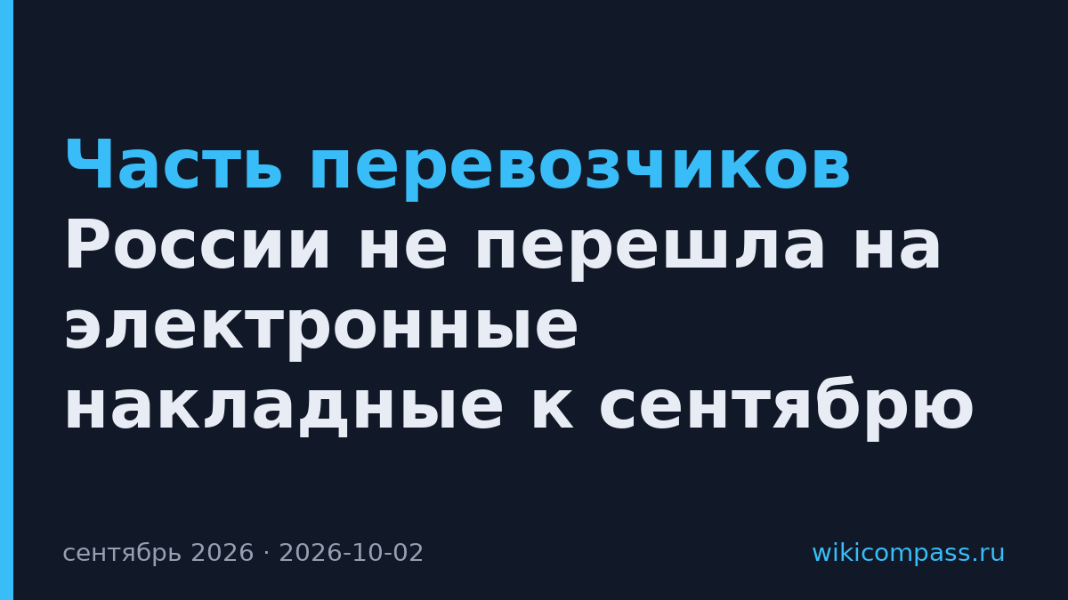 Часть перевозчиков России не перешла на электронные накладные к сентябрю