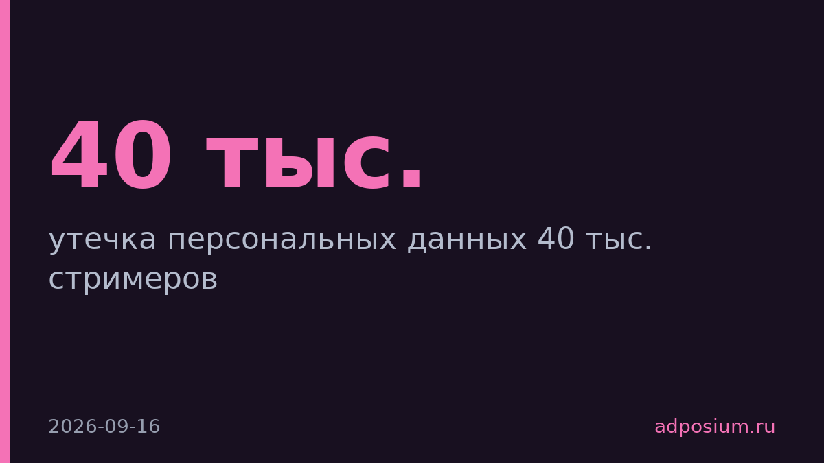 Данные 40 тыс. стримеров Twitch выставили на продажу на хакерском форуме