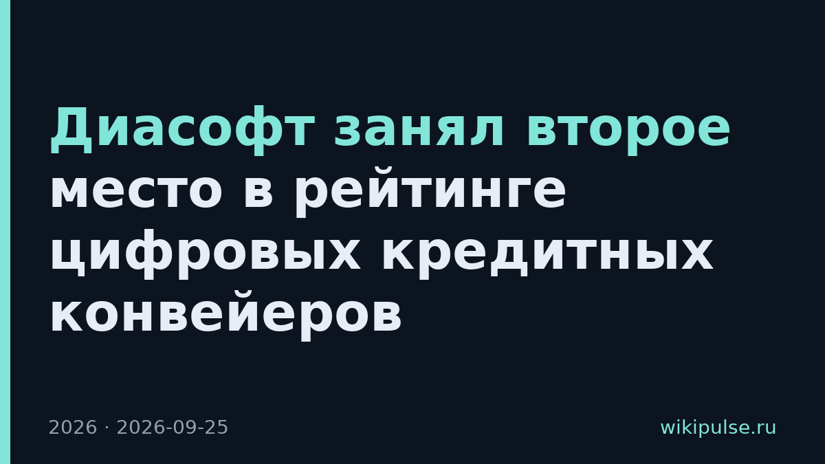 Диасофт занял второе место в рейтинге цифровых кредитных конвейеров