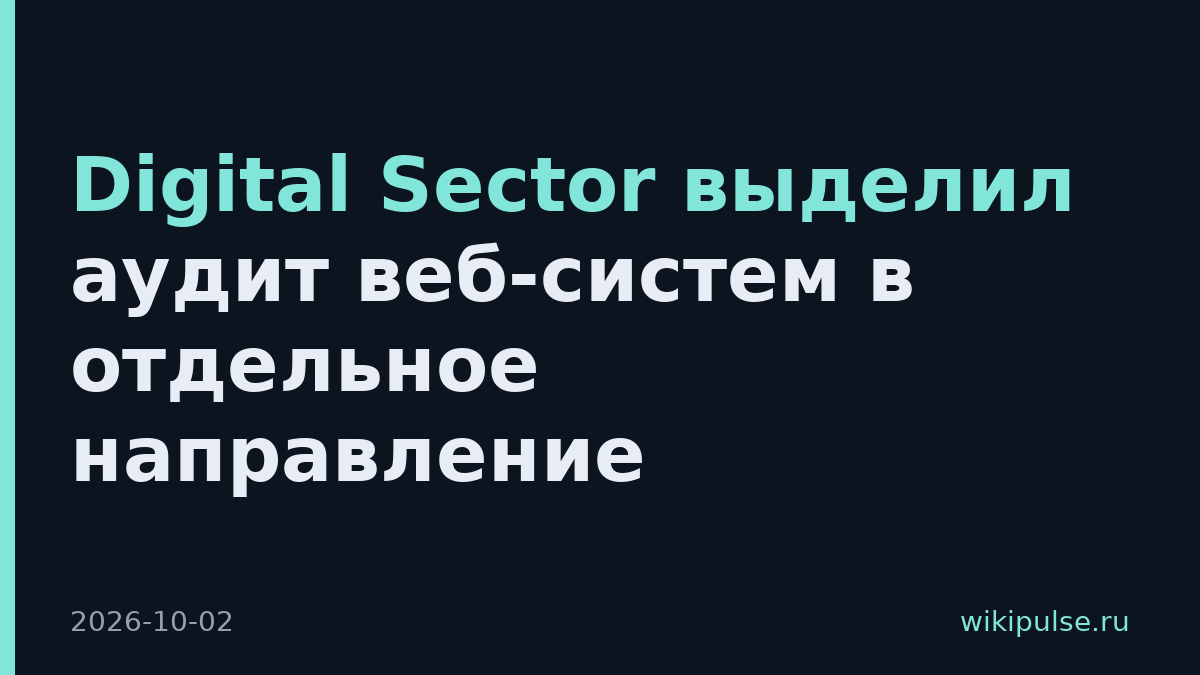 Digital Sector выделил аудит веб-систем в отдельное направление