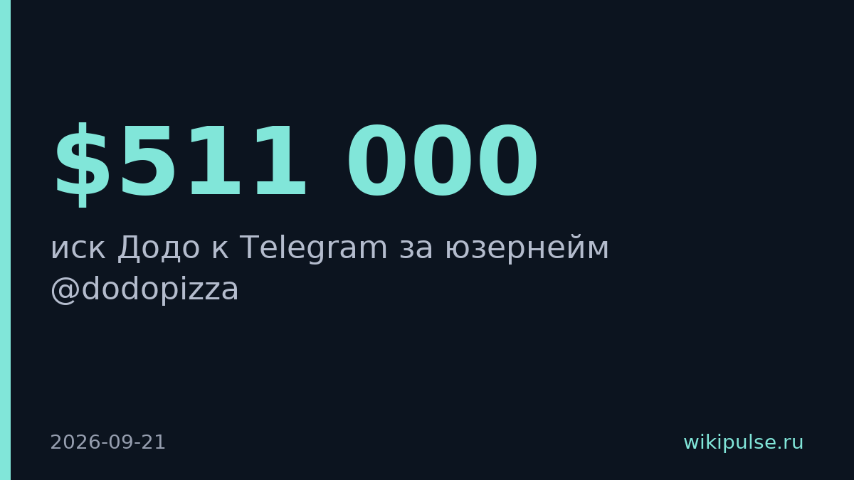 Додо судится с Telegram за юзернейм @dodopizza, но суд не может его уведомить