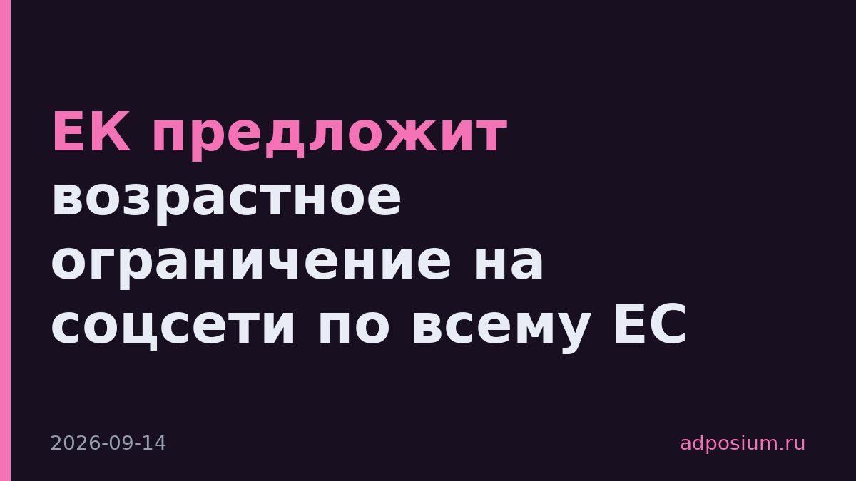 ЕК предложит возрастное ограничение на соцсети по всему ЕС