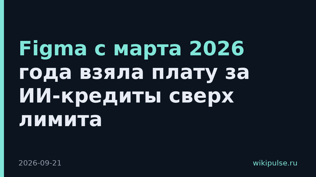 Figma с марта 2026 года взяла плату за ИИ-кредиты сверх лимита