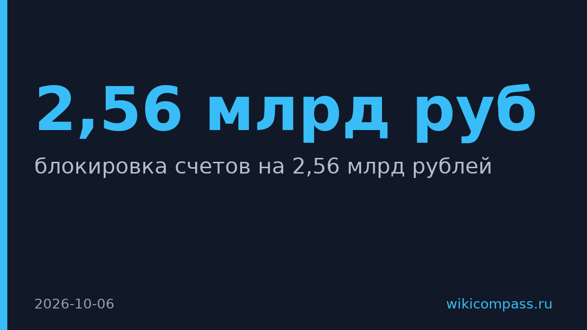 ФНС заблокировала счета лизинговой компании на 2,56 млрд рублей