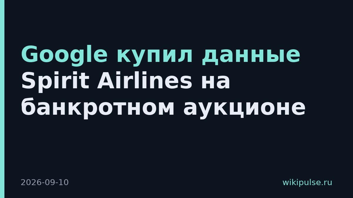 Google купил данные Spirit Airlines на банкротном аукционе