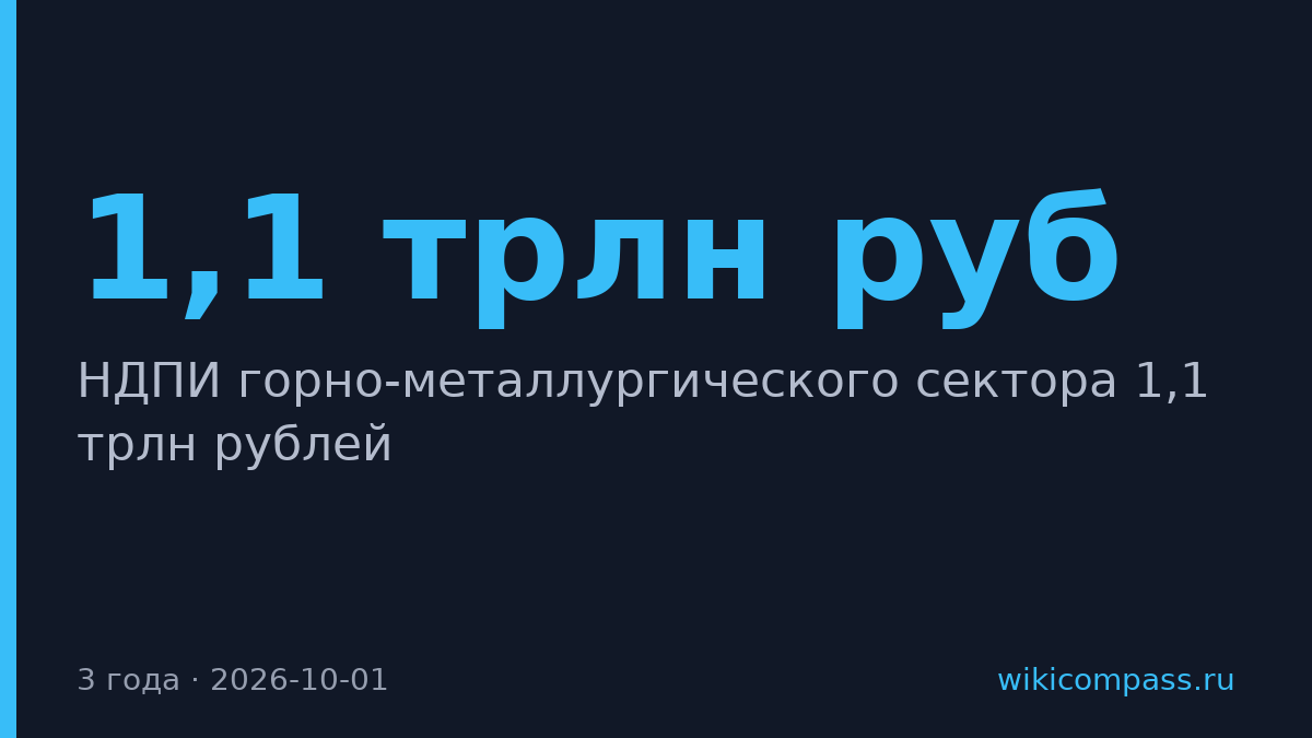 Горно-металлургический сектор принес бюджету 1,1 трлн рублей НДПИ