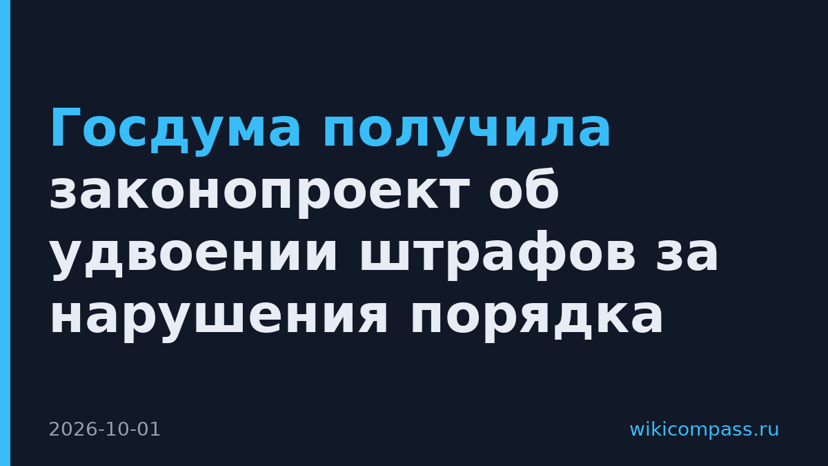 Госдума получила законопроект об удвоении штрафов за нарушения порядка