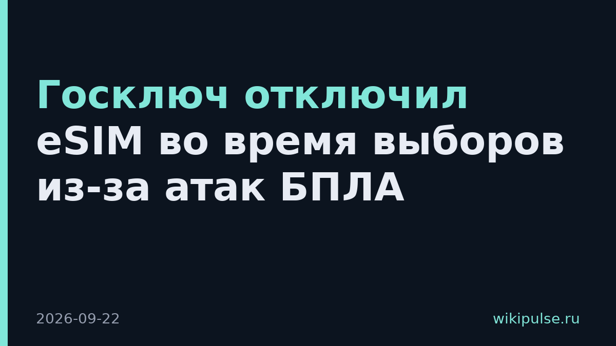 Госключ отключил eSIM во время выборов из-за атак БПЛА
