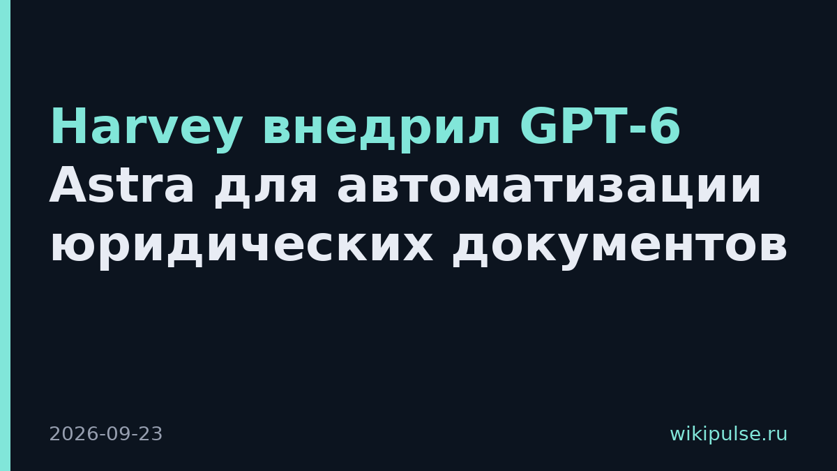 Harvey внедрил GPT-6 Astra для автоматизации юридических документов