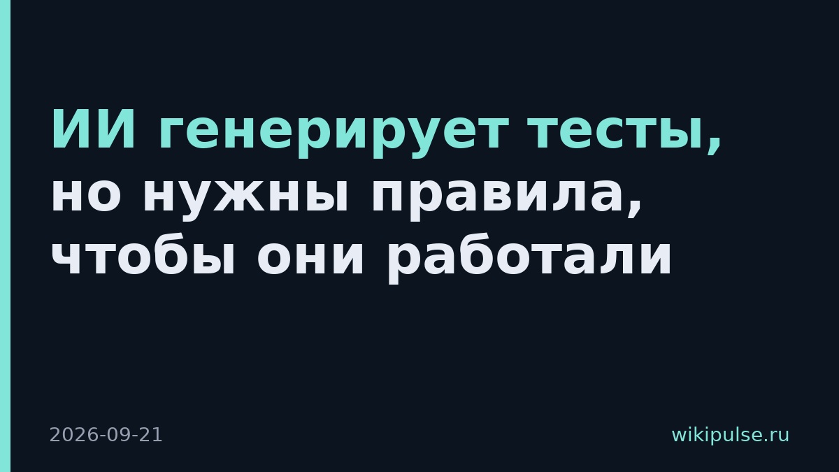 ИИ генерирует тесты, но нужны правила, чтобы они работали