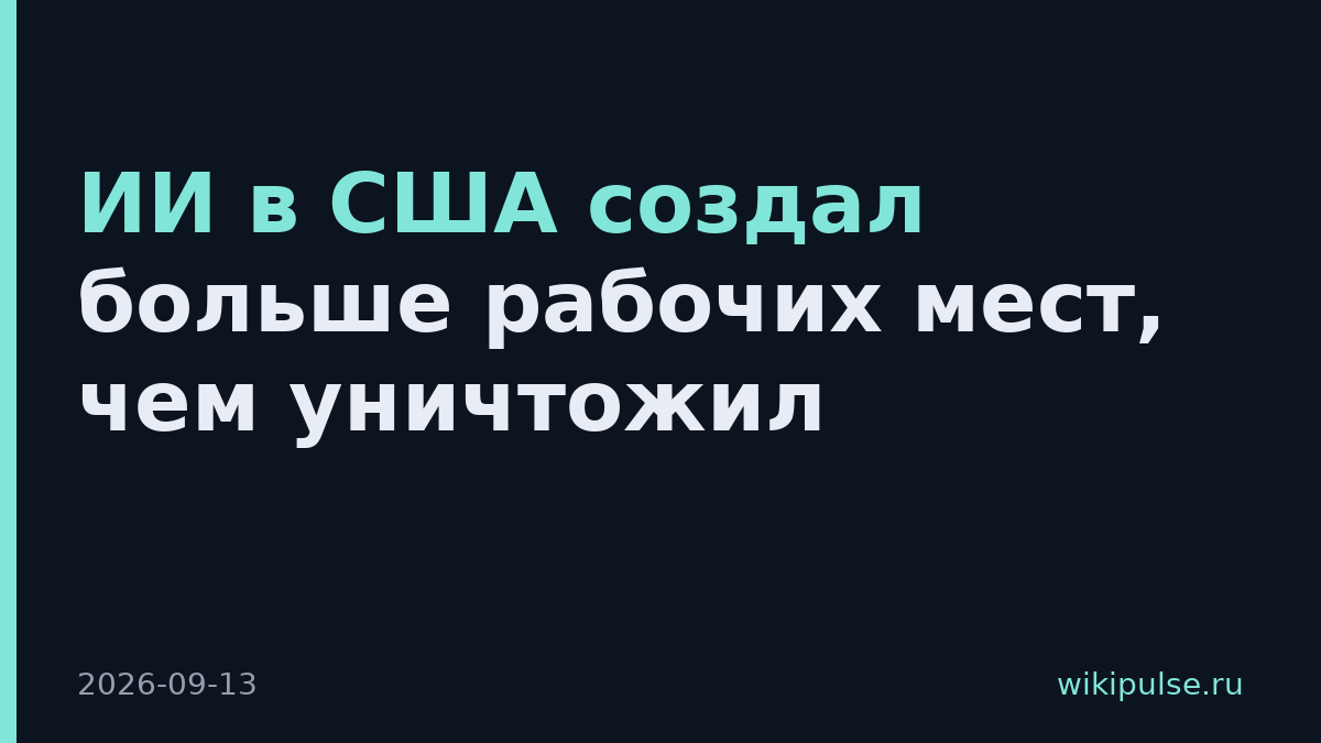 ИИ в США создал больше рабочих мест, чем уничтожил