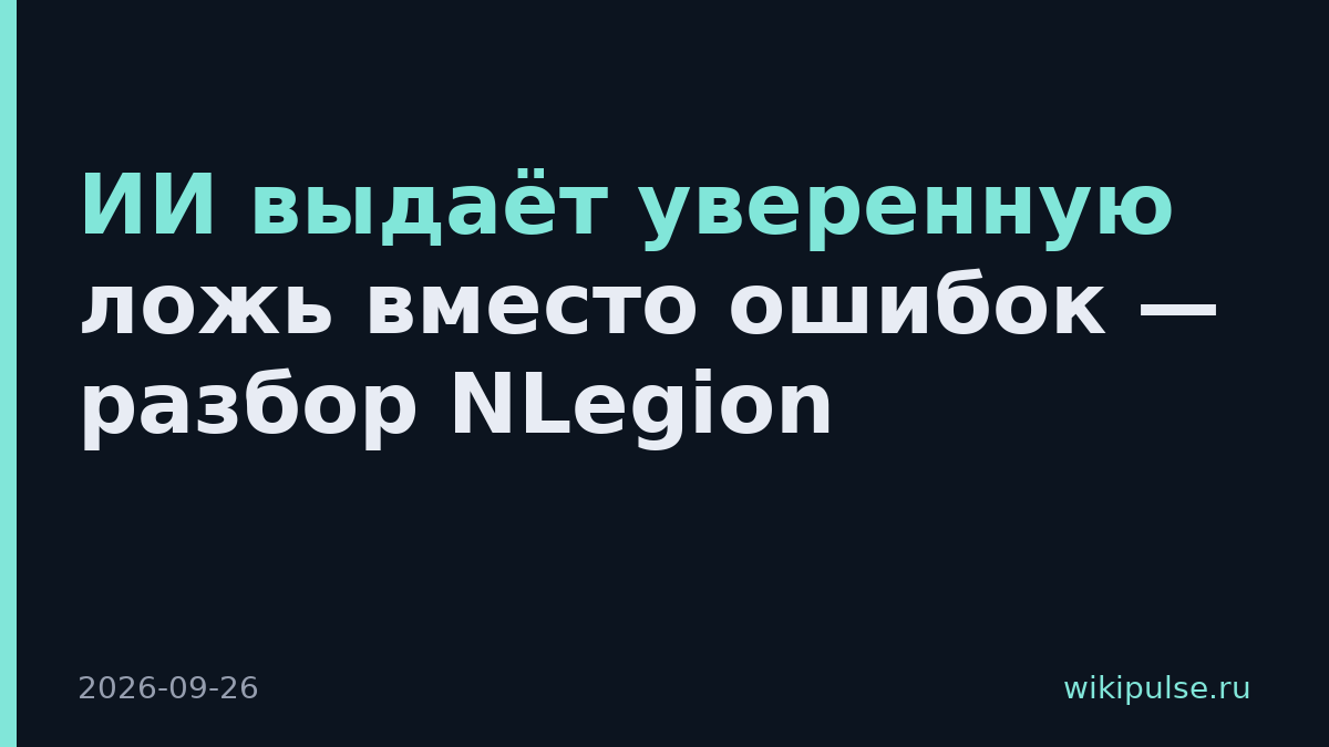 ИИ выдаёт уверенную ложь вместо ошибок — разбор NLegion