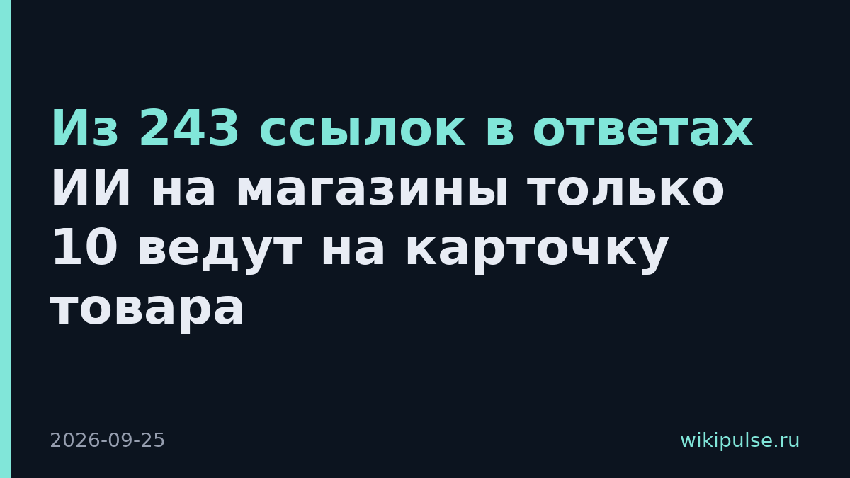 Из 243 ссылок в ответах ИИ на магазины только 10 ведут на карточку товара
