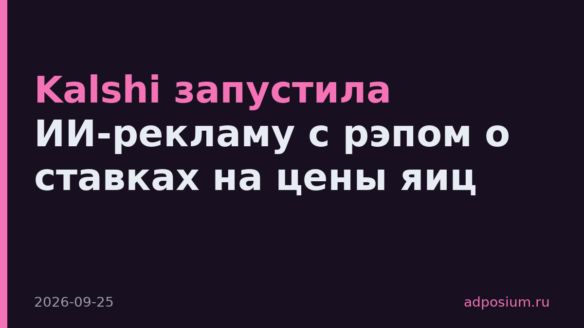 Kalshi запустила ИИ-рекламу с рэпом о ставках на цены яиц