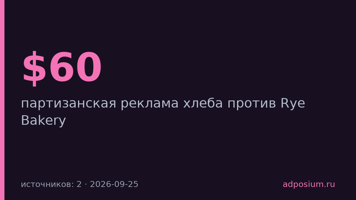 Lidl припаркован рядом с $60 ржаным хлебом Rye Bakery