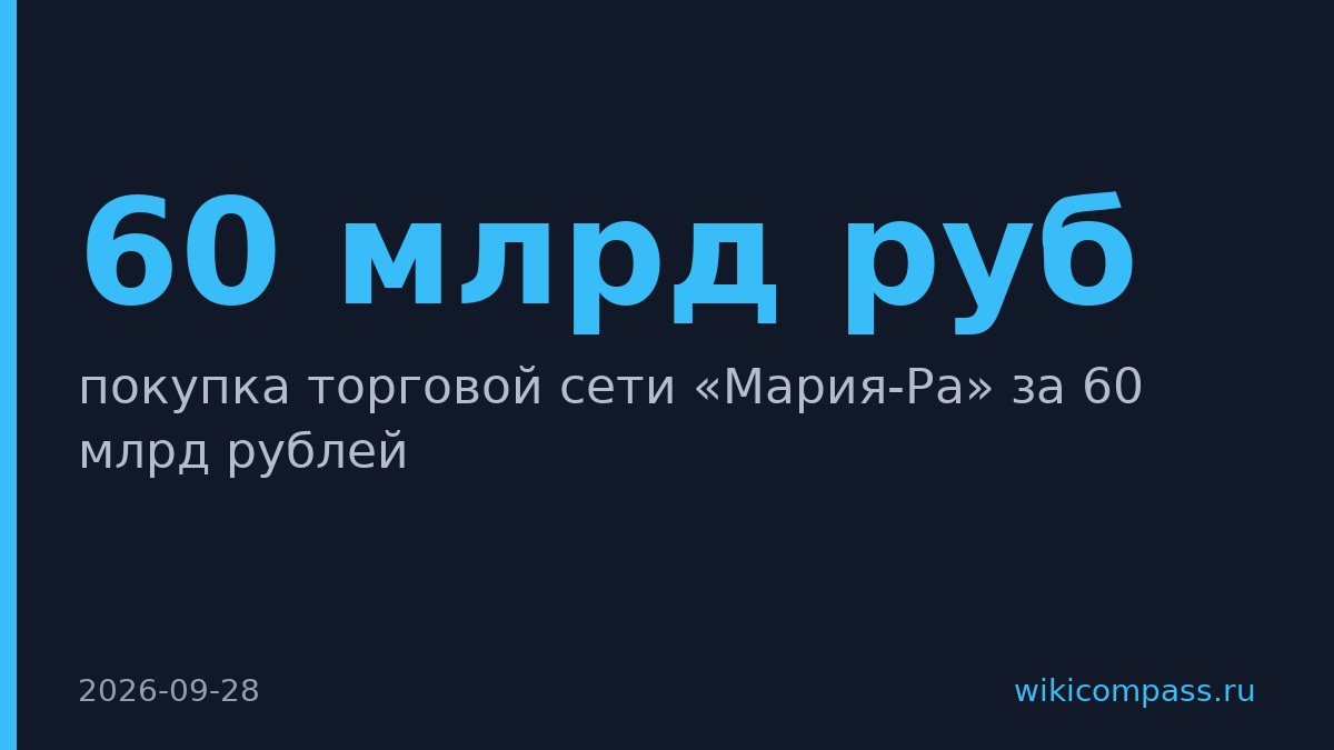 «Мария-Ра» продана за 60 млрд рублей