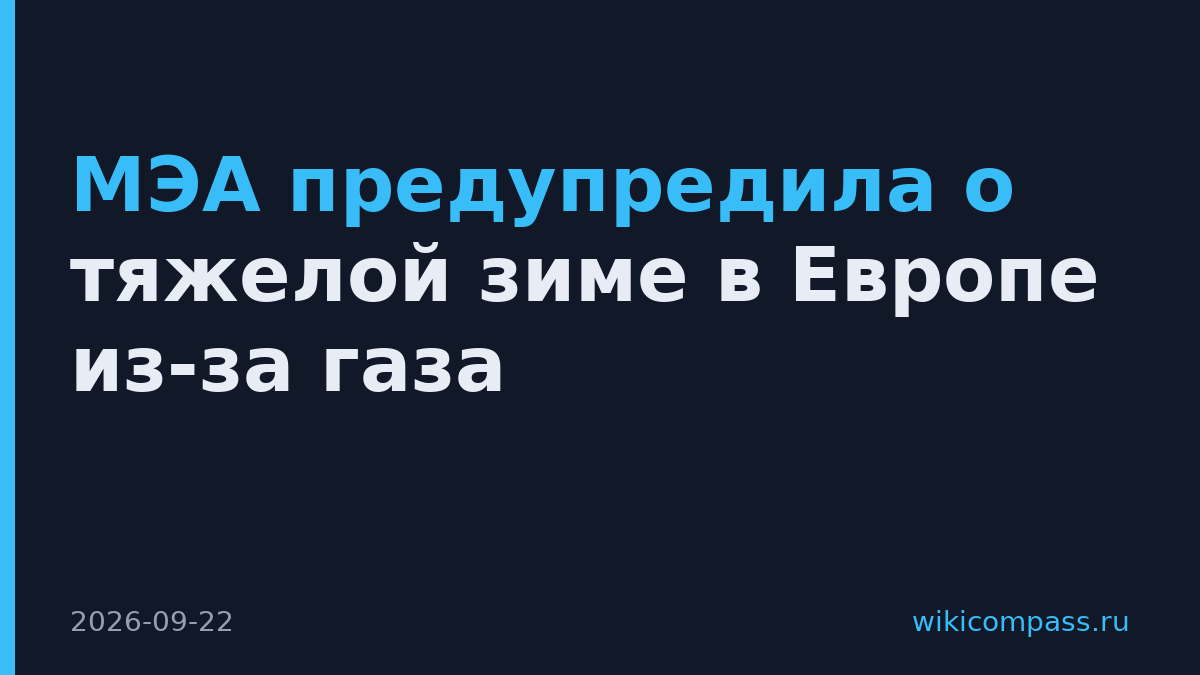 МЭА предупредила о тяжелой зиме в Европе из-за газа