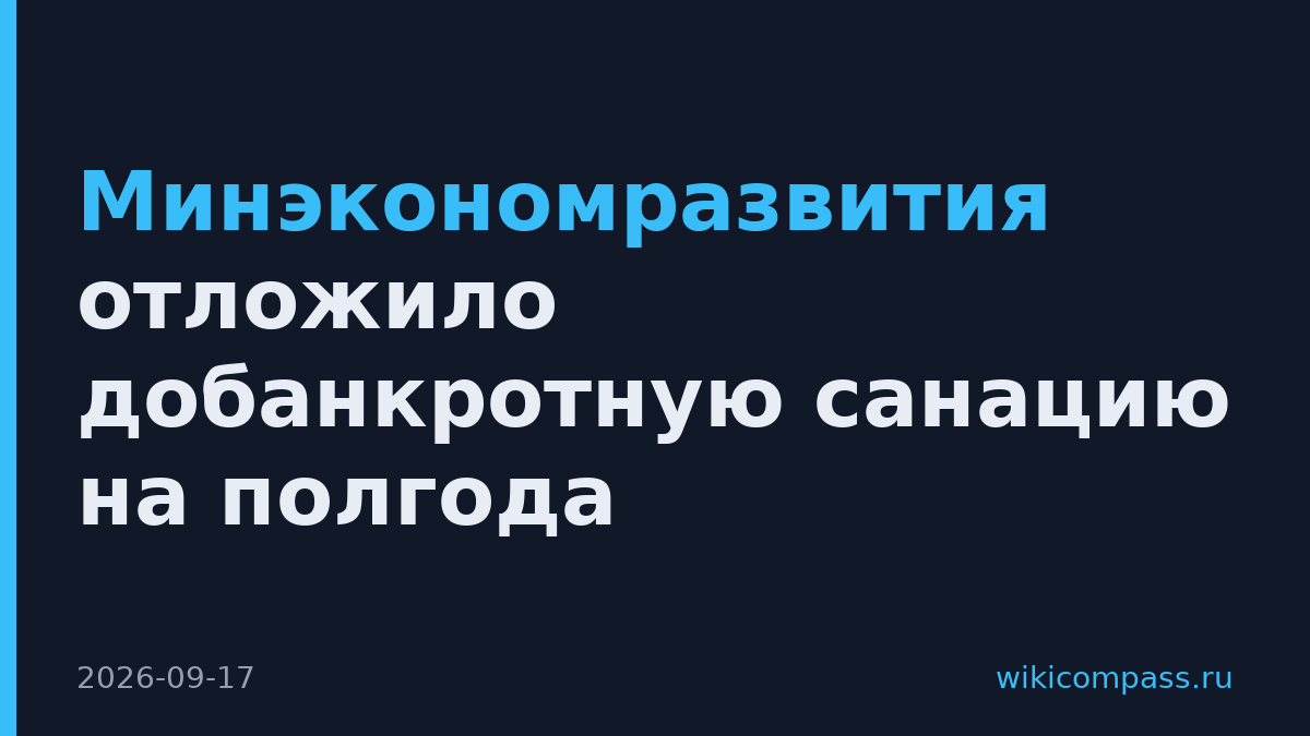 Минэкономразвития отложило добанкротную санацию на полгода