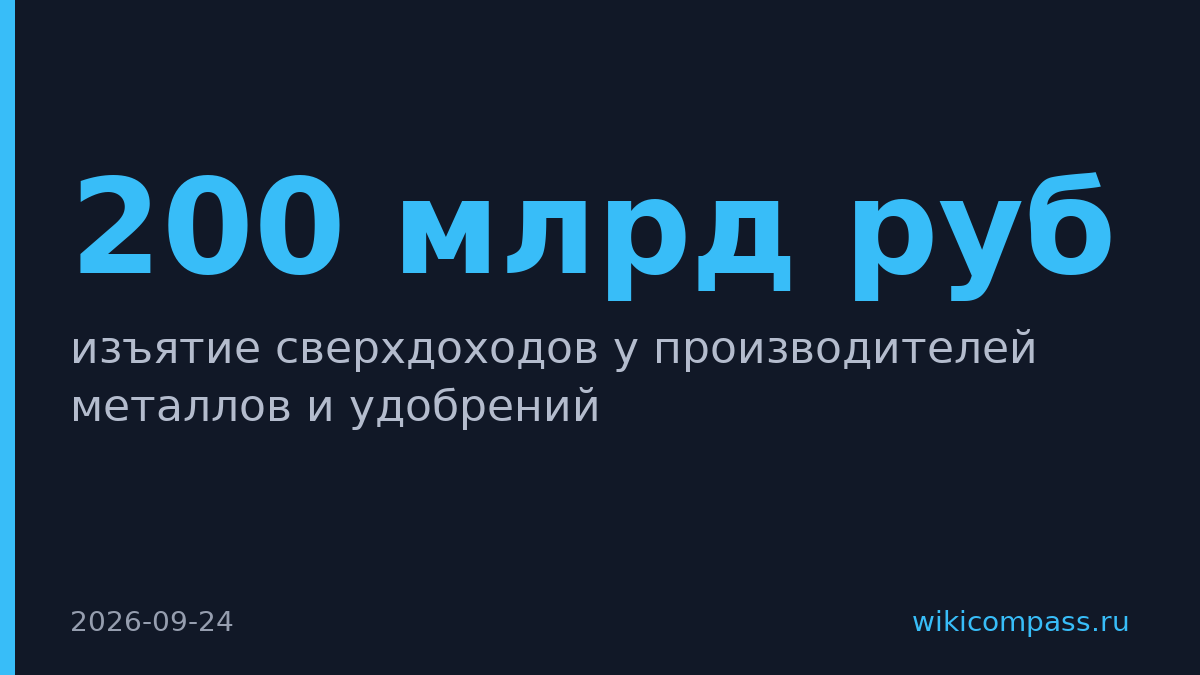 Минфин предложил изъять у металлургов и производителей удобрений 100–200 млрд руб.