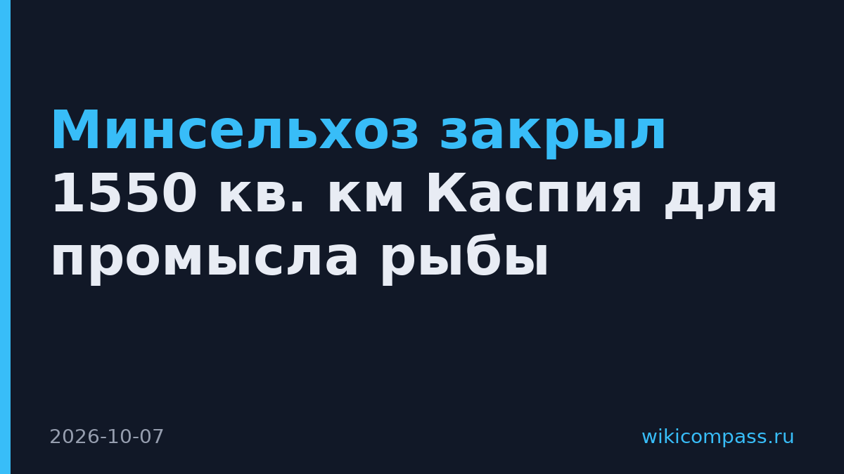 Минсельхоз закрыл 1550 кв. км Каспия для промысла рыбы