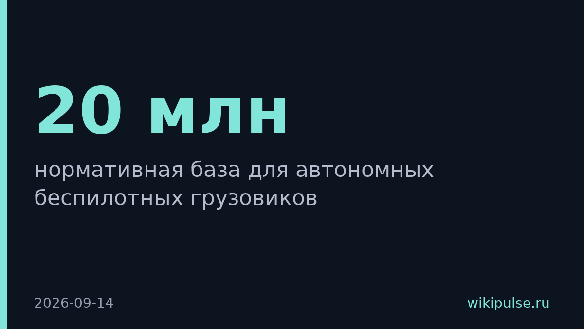 Минтранс разработает правила для беспилотных грузовиков к 2028 году