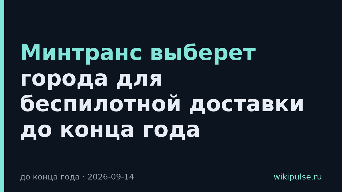 Минтранс выберет города для беспилотной доставки до конца года