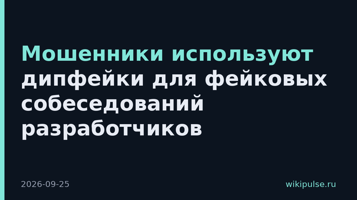 Мошенники используют дипфейки для фейковых собеседований разработчиков