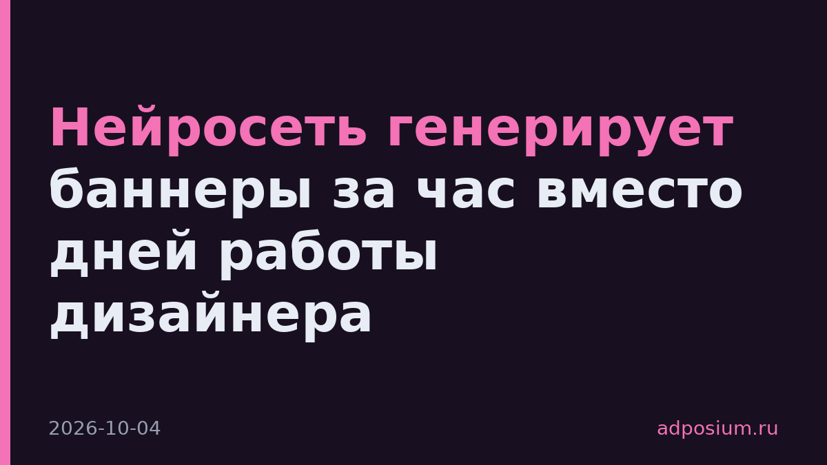 Нейросеть генерирует баннеры за час вместо дней работы дизайнера
