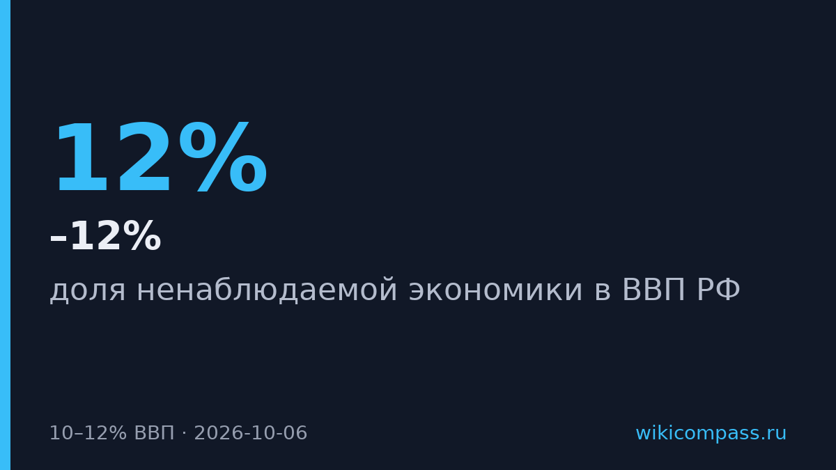 Ненаблюдаемая экономика составляет 10–12% ВВП России