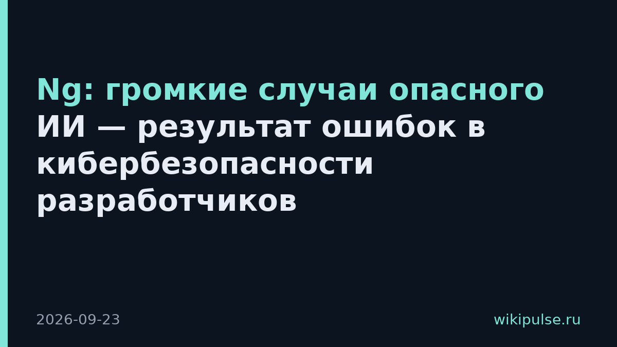 Ng: громкие случаи опасного ИИ — результат ошибок в кибербезопасности разработчиков