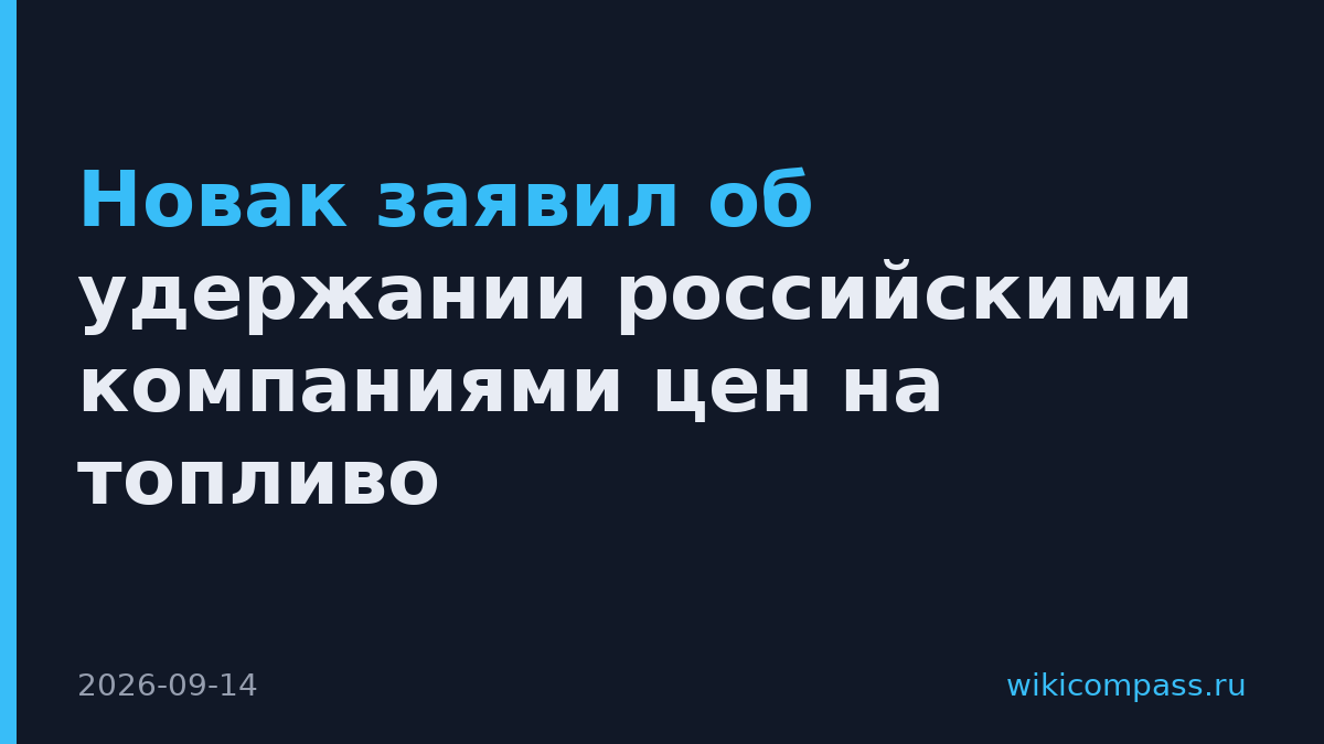 Новак заявил об удержании российскими компаниями цен на топливо