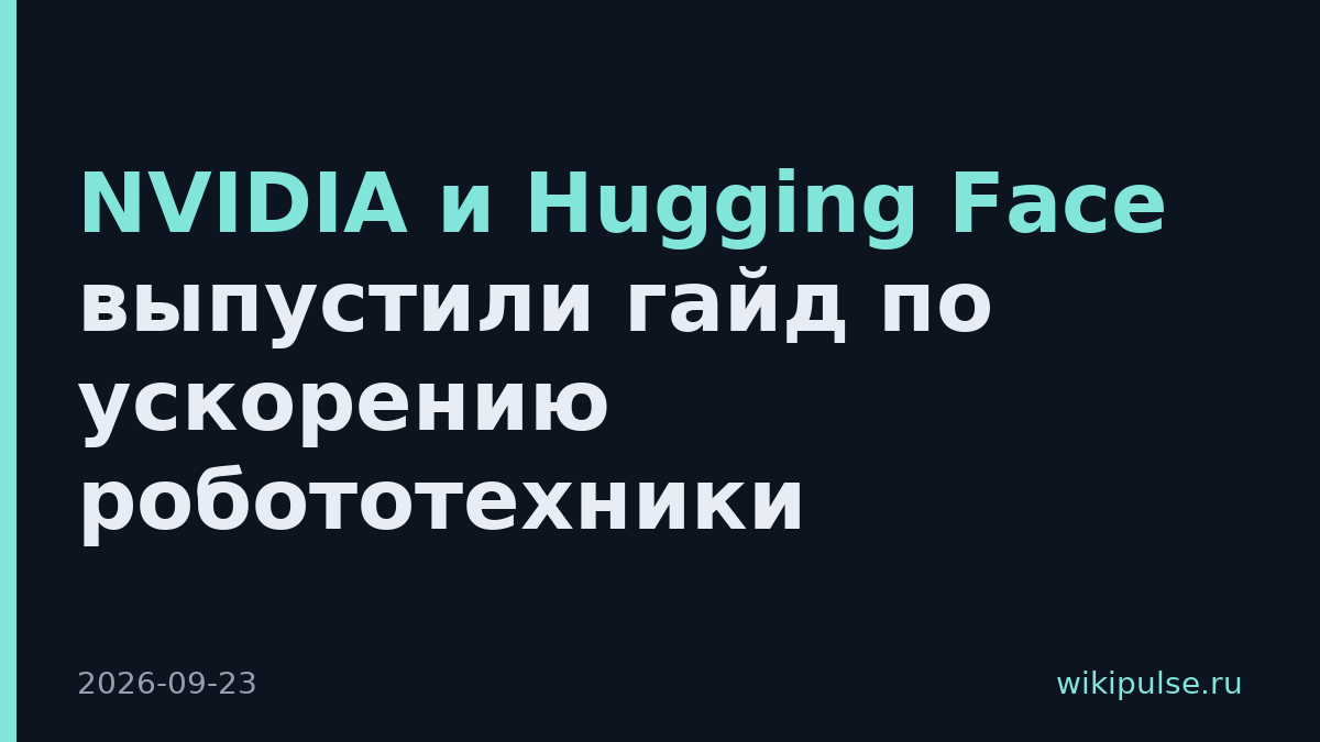 NVIDIA и Hugging Face выпустили гайд по ускорению робототехники