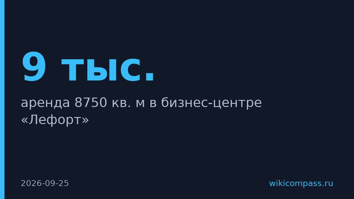 ОКБ Симонова арендовало 8750 кв. м в московском «Лефорте»