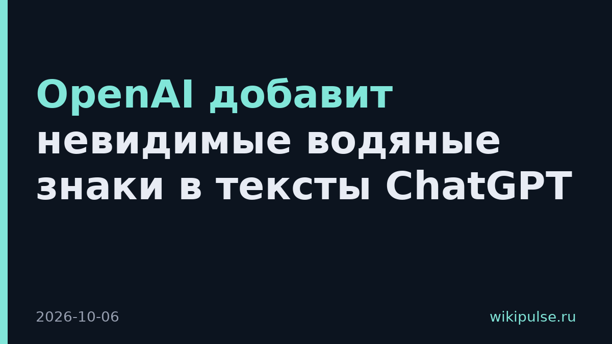 OpenAI добавит невидимые водяные знаки в тексты ChatGPT