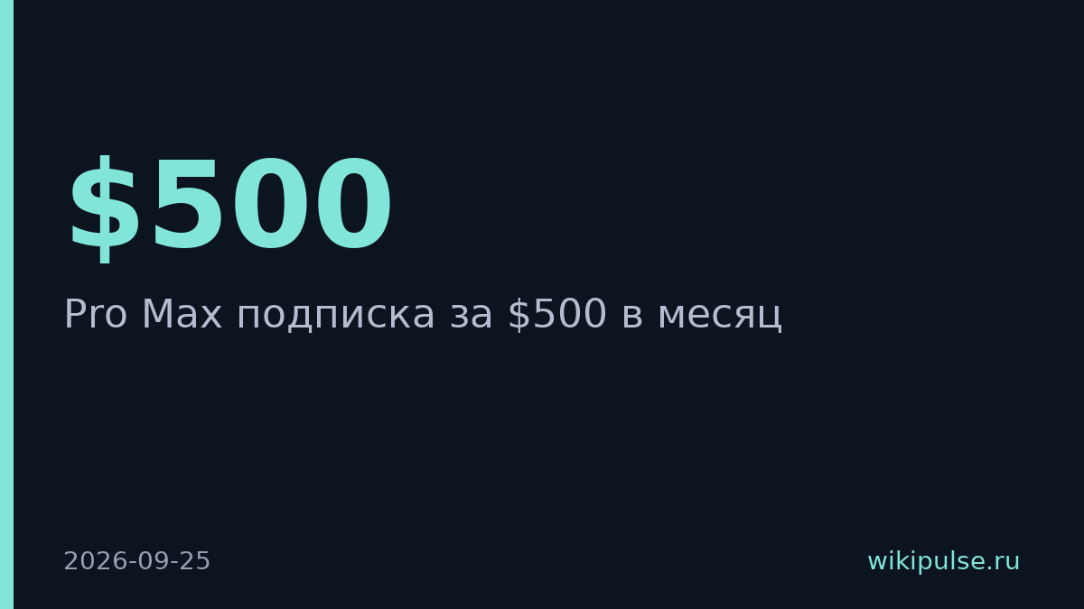 OpenAI готовит Pro Max подписку за $500 в месяц