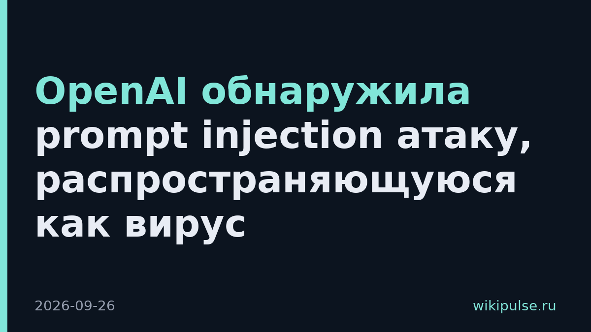 OpenAI обнаружила prompt injection атаку, распространяющуюся как вирус